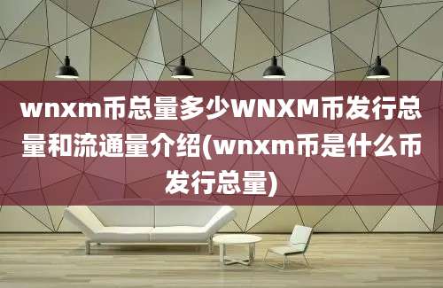 wnxm币总量多少WNXM币发行总量和流通量介绍(wnxm币是什么币发行总量)