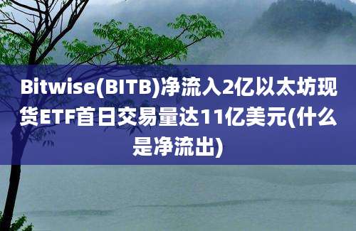 Bitwise(BITB)净流入2亿以太坊现货ETF首日交易量达11亿美元(什么是净流出)