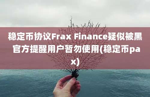 稳定币协议Frax Finance疑似被黑 官方提醒用户暂勿使用(稳定币pax)