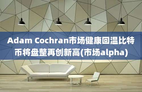 Adam Cochran市场健康回温比特币将盘整再创新高(市场alpha)