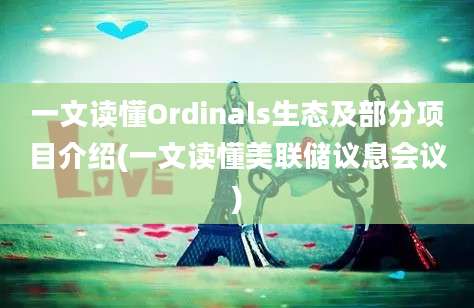 一文读懂Ordinals生态及部分项目介绍(一文读懂美联储议息会议)