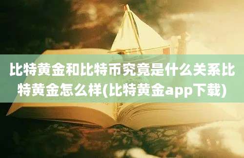 比特黄金和比特币究竟是什么关系比特黄金怎么样(比特黄金app下载)