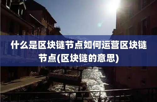 什么是区块链节点如何运营区块链节点(区块链的意思)