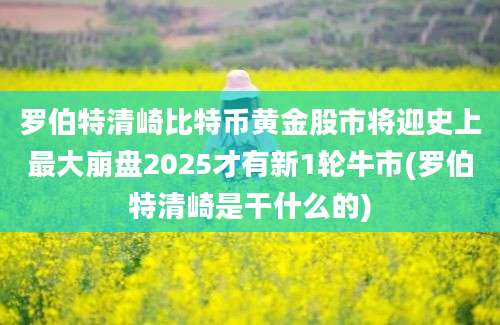 罗伯特清崎比特币黄金股市将迎史上最大崩盘2025才有新1轮牛市(罗伯特清崎是干什么的)