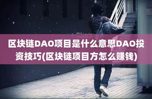 区块链DAO项目是什么意思DAO投资技巧(区块链项目方怎么赚钱)