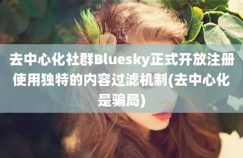 去中心化社群Bluesky正式开放注册使用独特的内容过滤机制(去中心化是骗局)