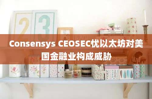 Consensys CEOSEC忧以太坊对美国金融业构成威胁