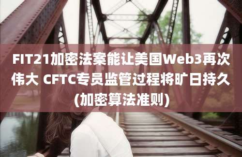 FIT21加密法案能让美国Web3再次伟大 CFTC专员监管过程将旷日持久(加密算法准则)