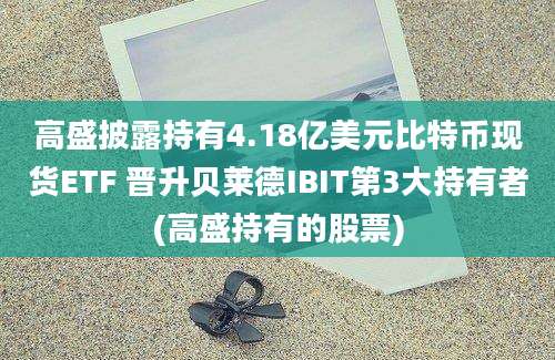 高盛披露持有4.18亿美元比特币现货ETF 晋升贝莱德IBIT第3大持有者(高盛持有的股票)