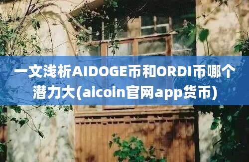 一文浅析AIDOGE币和ORDI币哪个潜力大(aicoin官网app货币)