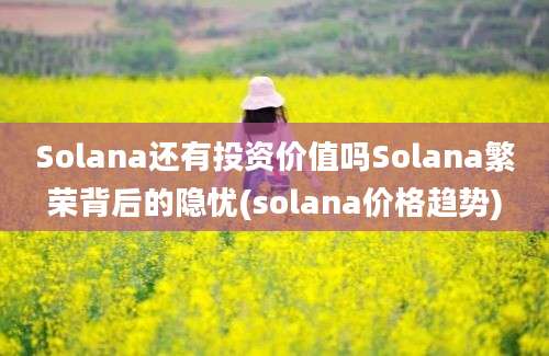 Solana还有投资价值吗Solana繁荣背后的隐忧(solana价格趋势)