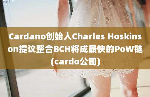 Cardano创始人Charles Hoskinson提议整合BCH将成最快的PoW链(cardo公司)