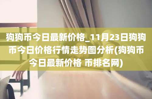 狗狗币今日最新价格_11月23日狗狗币今日价格行情走势图分析(狗狗币今日最新价格 币排名网)