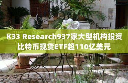 K33 Research937家大型机构投资比特币现货ETF超110亿美元