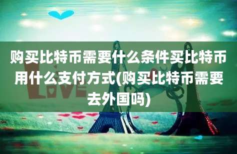 购买比特币需要什么条件买比特币用什么支付方式(购买比特币需要去外国吗)