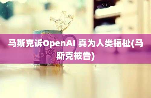 马斯克诉OpenAI 真为人类福祉(马斯克被告)