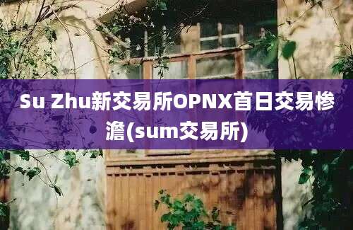 Su Zhu新交易所OPNX首日交易惨澹(sum交易所)