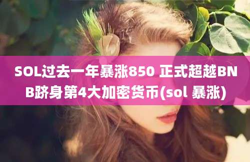 SOL过去一年暴涨850 正式超越BNB跻身第4大加密货币(sol 暴涨)