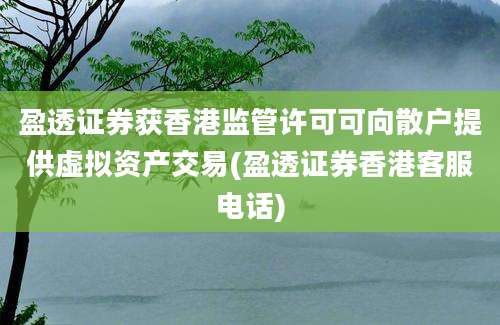 盈透证券获香港监管许可可向散户提供虚拟资产交易(盈透证券香港客服电话)