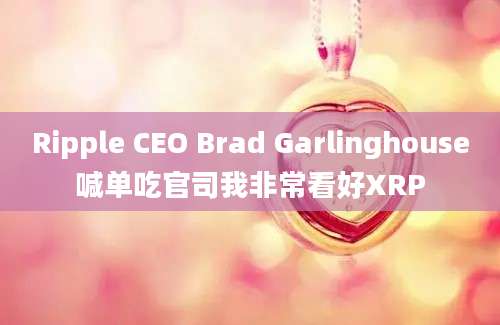 Ripple CEO Brad Garlinghouse喊单吃官司我非常看好XRP