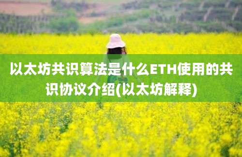 以太坊共识算法是什么ETH使用的共识协议介绍(以太坊解释)