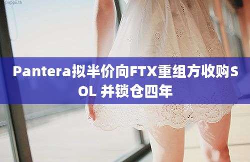 Pantera拟半价向FTX重组方收购SOL 并锁仓四年