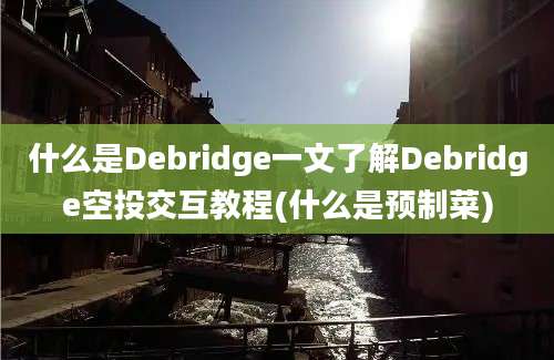 什么是Debridge一文了解Debridge空投交互教程(什么是预制菜)