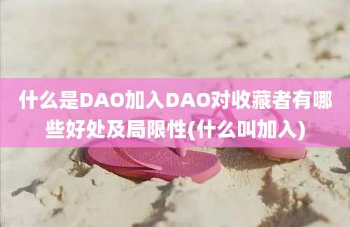 什么是DAO加入DAO对收藏者有哪些好处及局限性(什么叫加入)