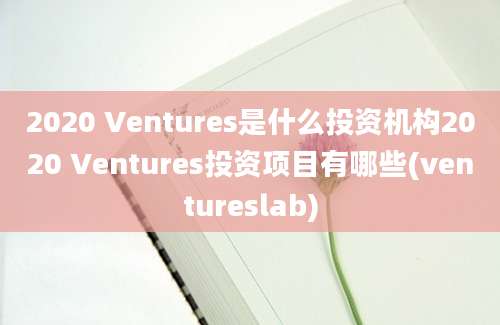 2020 Ventures是什么投资机构2020 Ventures投资项目有哪些(ventureslab)