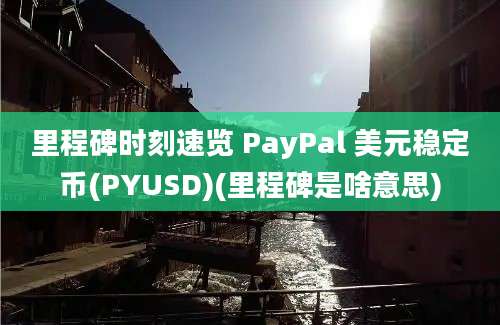 里程碑时刻速览 PayPal 美元稳定币(PYUSD)(里程碑是啥意思)