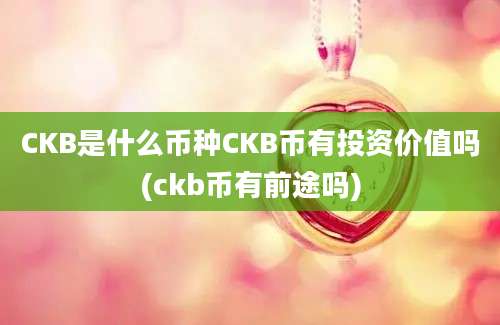 CKB是什么币种CKB币有投资价值吗(ckb币有前途吗)