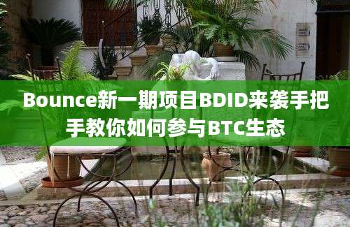 Bounce新一期项目BDID来袭手把手教你如何参与BTC生态