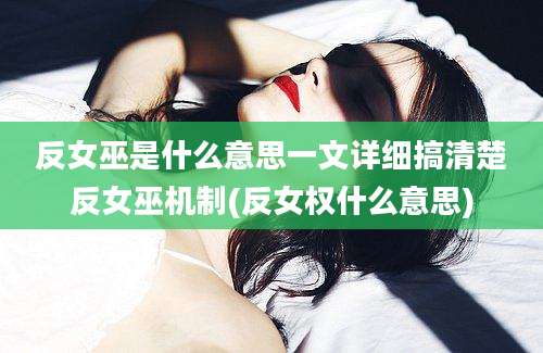 反女巫是什么意思一文详细搞清楚反女巫机制(反女权什么意思)