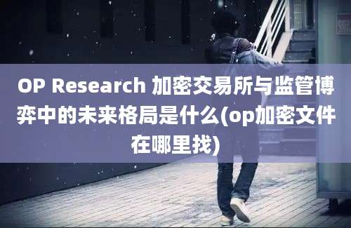 OP Research 加密交易所与监管博弈中的未来格局是什么(op加密文件在哪里找)