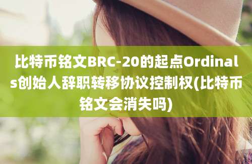 比特币铭文BRC-20的起点Ordinals创始人辞职转移协议控制权(比特币铭文会消失吗)