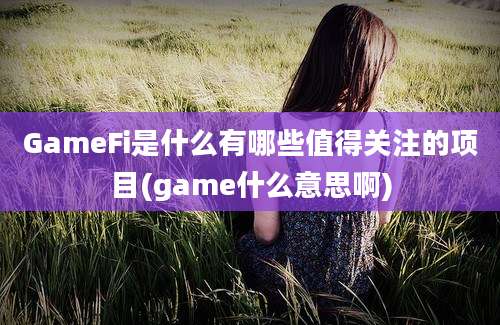 GameFi是什么有哪些值得关注的项目(game什么意思啊)