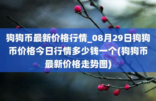 狗狗币最新价格行情_08月29日狗狗币价格今日行情多少钱一个(狗狗币最新价格走势图)