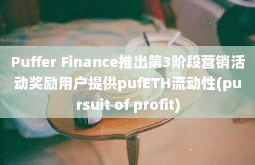 Puffer Finance推出第3阶段营销活动奖励用户提供pufETH流动性(pursuit of profit)