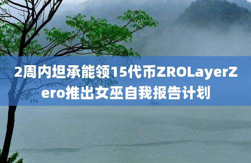 2周内坦承能领15代币ZROLayerZero推出女巫自我报告计划