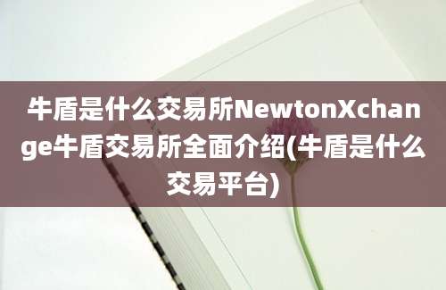 牛盾是什么交易所NewtonXchange牛盾交易所全面介绍(牛盾是什么交易平台)