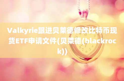 Valkyrie跟进贝莱德修改比特币现货ETF申请文件(贝莱德(blackrock))