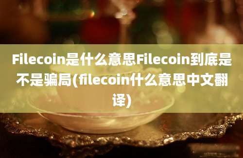 Filecoin是什么意思Filecoin到底是不是骗局(filecoin什么意思中文翻译)