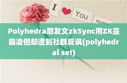 Polyhedra怒发文zkSync用ZK是霸凌但却遭到社群反讽(polyhedral set)