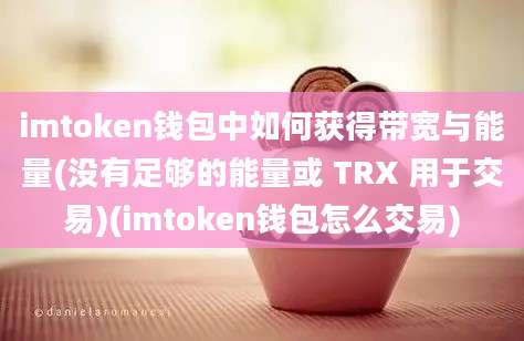 imtoken钱包中如何获得带宽与能量(没有足够的能量或 TRX 用于交易)(imtoken钱包怎么交易)