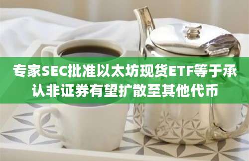 专家SEC批准以太坊现货ETF等于承认非证券有望扩散至其他代币