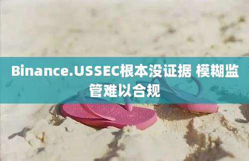 Binance.USSEC根本没证据 模糊监管难以合规