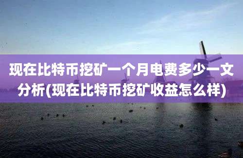 现在比特币挖矿一个月电费多少一文分析(现在比特币挖矿收益怎么样)