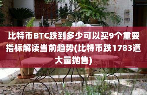 比特币BTC跌到多少可以买9个重要指标解读当前趋势(比特币跌1783遭大量抛售)