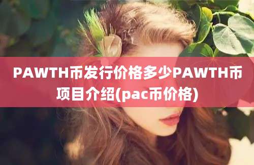 PAWTH币发行价格多少PAWTH币项目介绍(pac币价格)