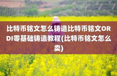 比特币铭文怎么铸造比特币铭文ORDI零基础铸造教程(比特币铭文怎么卖)